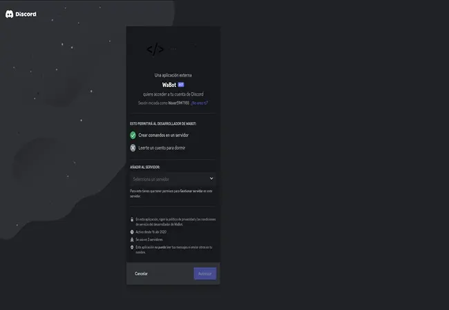 Discord bot Hugo's project