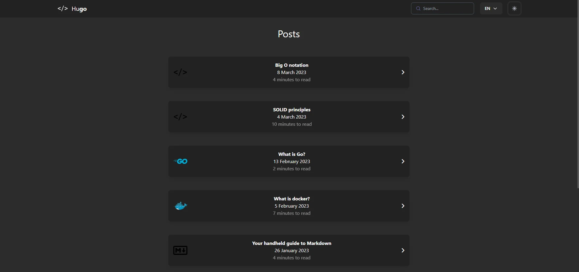 Hugo's Blog Hugo's project
